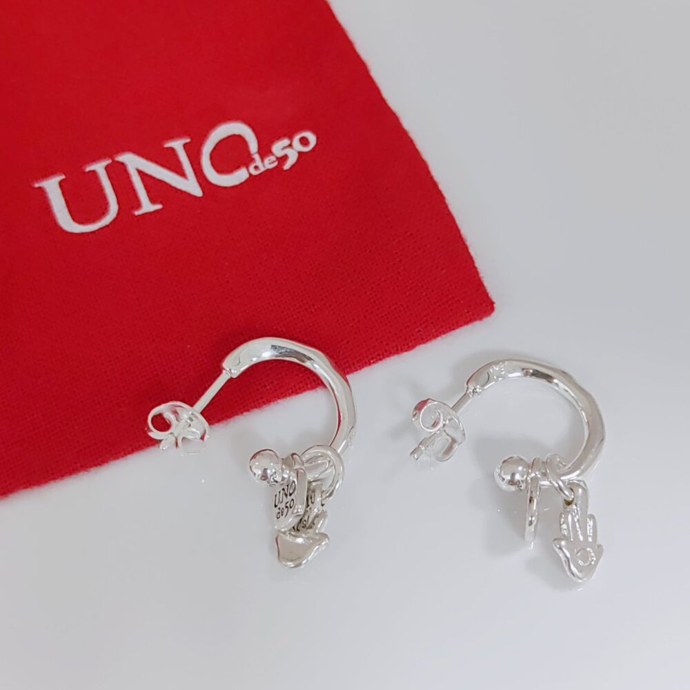 UNO de 50 Earrings “Good Luck” Hoop Earrings Piercing Earrings Silver Plated